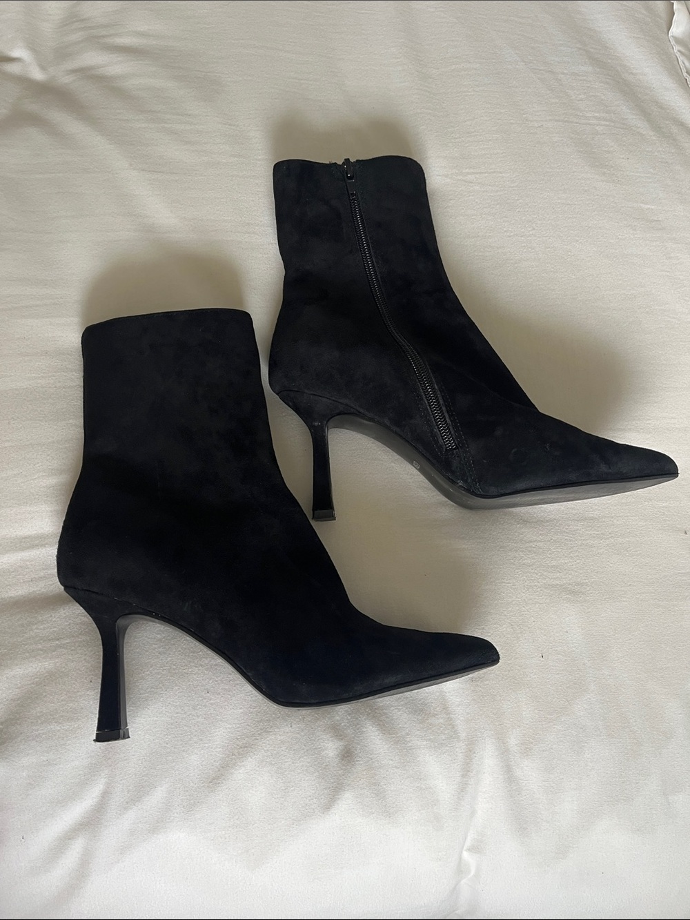 Steve Madden Black Suede Pointed Toe Boots